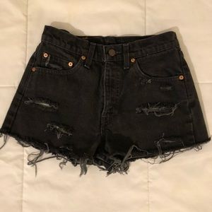 Vintage high waisted Levi shorts distressed